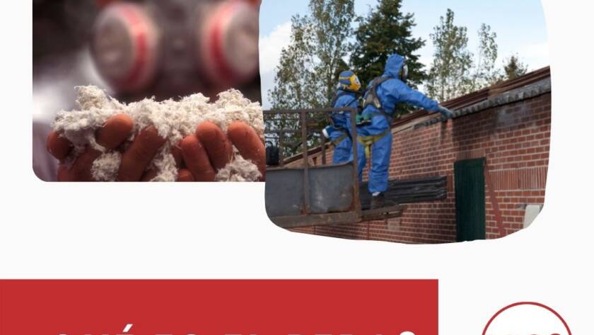 Trabajadores eliminando amianto con equipos de protección RERA Viso Desamianta