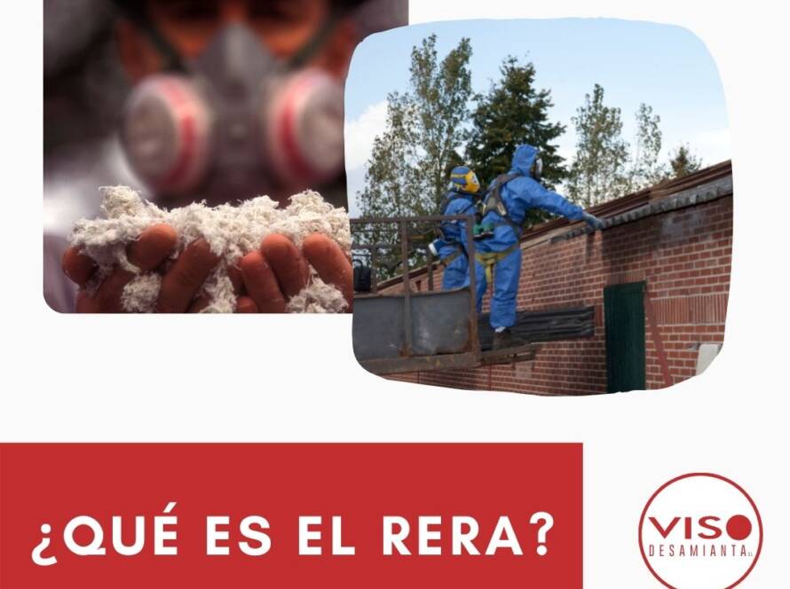 Trabajadores eliminando amianto con equipos de protección RERA Viso Desamianta